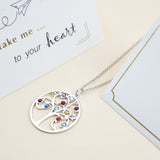 Family Tree Necklace with 12 Birthstone