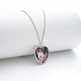 Photo Embedded Necklace Heart-Shaped