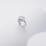 925 Silver Photo Ring Heart-Shaped, Mother's Gift