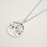 Family Tree Necklace with 10 Birthstone