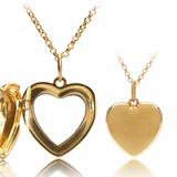 Heart Shape Photo Locket Necklace Personalized words Engraved
