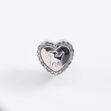 Engraved Heart Photo Charm With Puppy Styling