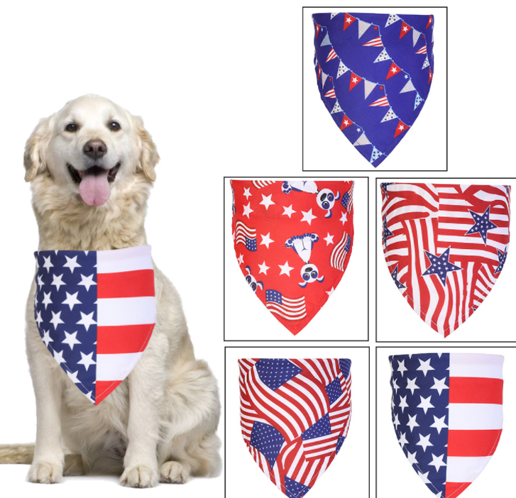 American Flag Dog Bandana, 4th of July, Memorial Day, Pet Gift