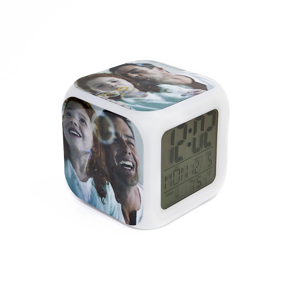 Personalized Alarm Clock Multiphoto Colorful Tap Light
