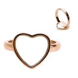 Copper Photo Ring Heart-Shaped, Mother's Gift