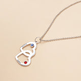 Heart-to-heart birthstone personalized name necklace