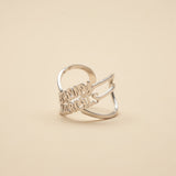 925 Silver Two name customized ring