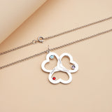 Lucky Clover Personalized Family Name Neckalce 3 Names with birthstones