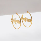Personalized Name Earrings 14k Gold Plated Silver