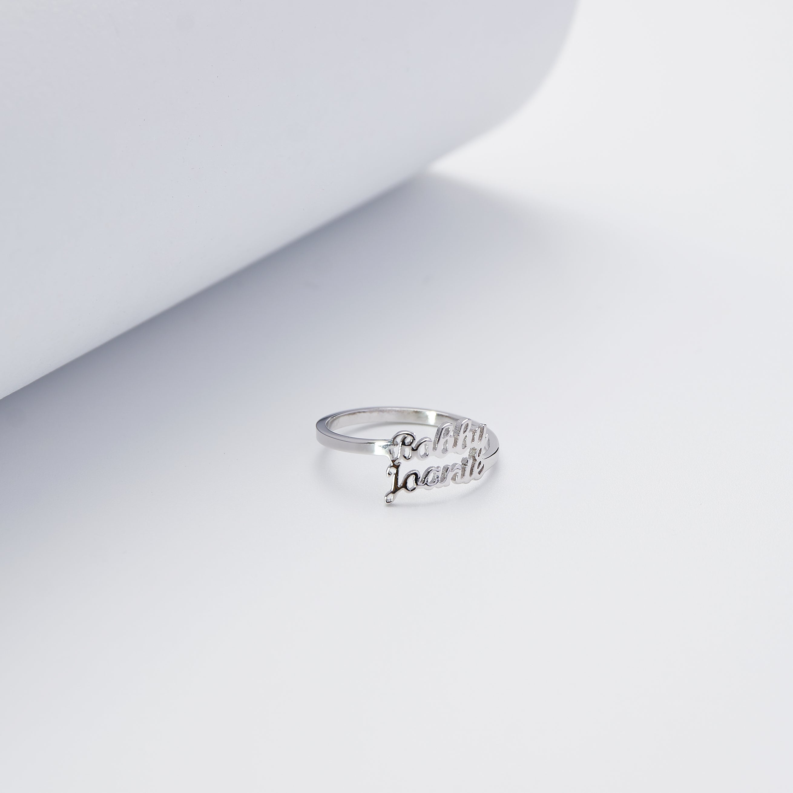 925 Silver Name Ring Two name