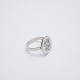925 Silver Engraved Monogram Ring