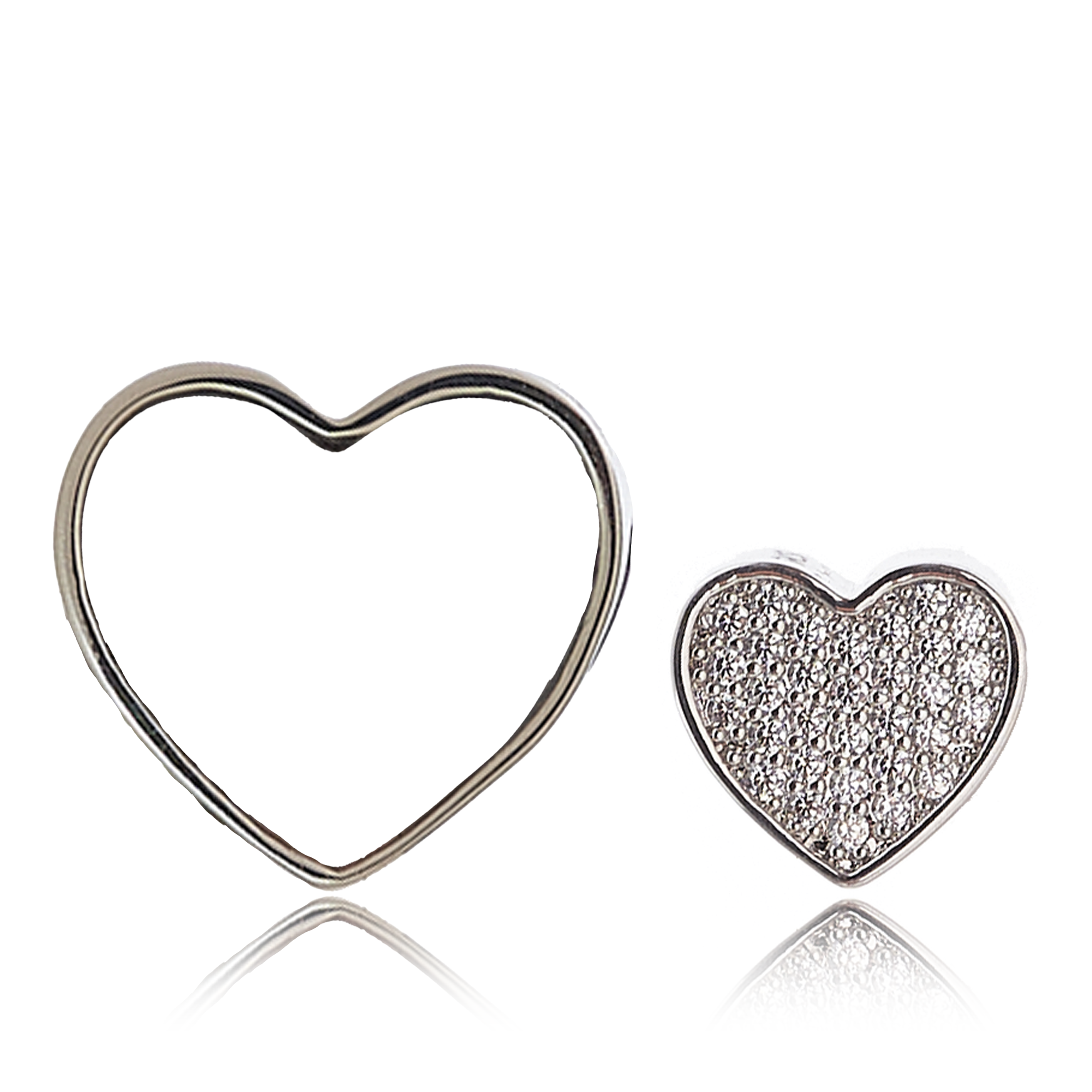 Heart Photo Charm With Pave CZ