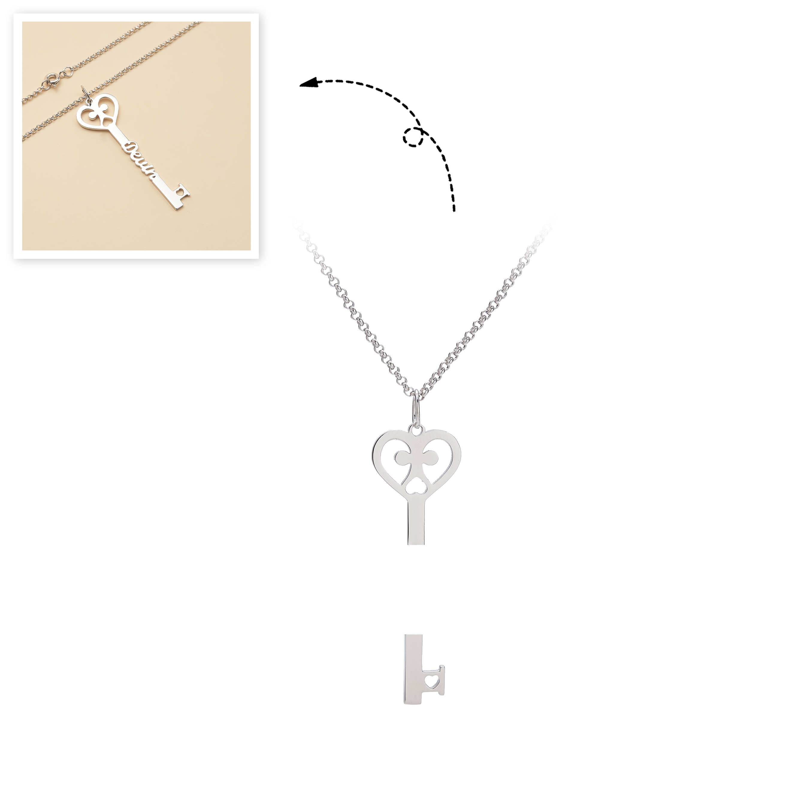Custom Key Name Necklace Customized Gift