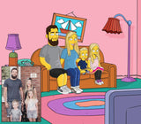 Simpsons Family Portrait, Personalized Cartoon Digital Portraits of Your Simpsons
