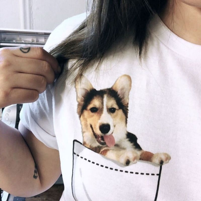 Best Buddie On Your Pocket Unique Design Custom Dog T-shirt(Buy 2 Enjoy 20%OFF + Free Shipping Today)