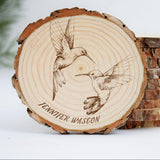 Custom Hummingbird Wood Slice Wall Art, Hummingbird Gifts,Wood Wall Hanging（20% off for three or more）